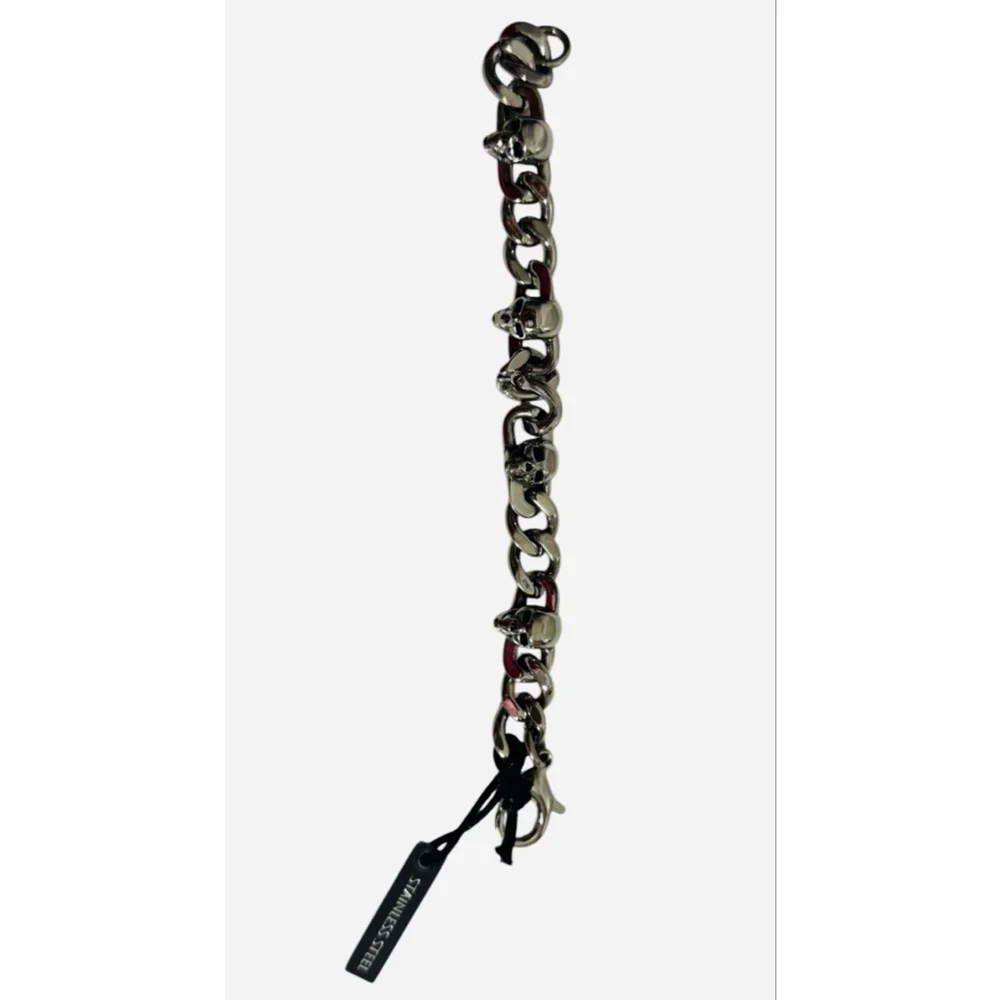 Stone & Steele Stainless Steel Skull Chunky Chain Unisex dark biker bracelet